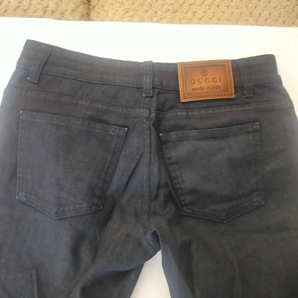 Gucci Mens Dark Wash Straight Leg Denim Jeans Made in Italy Size 8-10‎ US Indigo